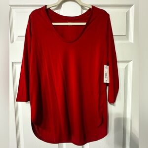 NWT a.n.a Bold Red 3/4 Sleeve Women's Top